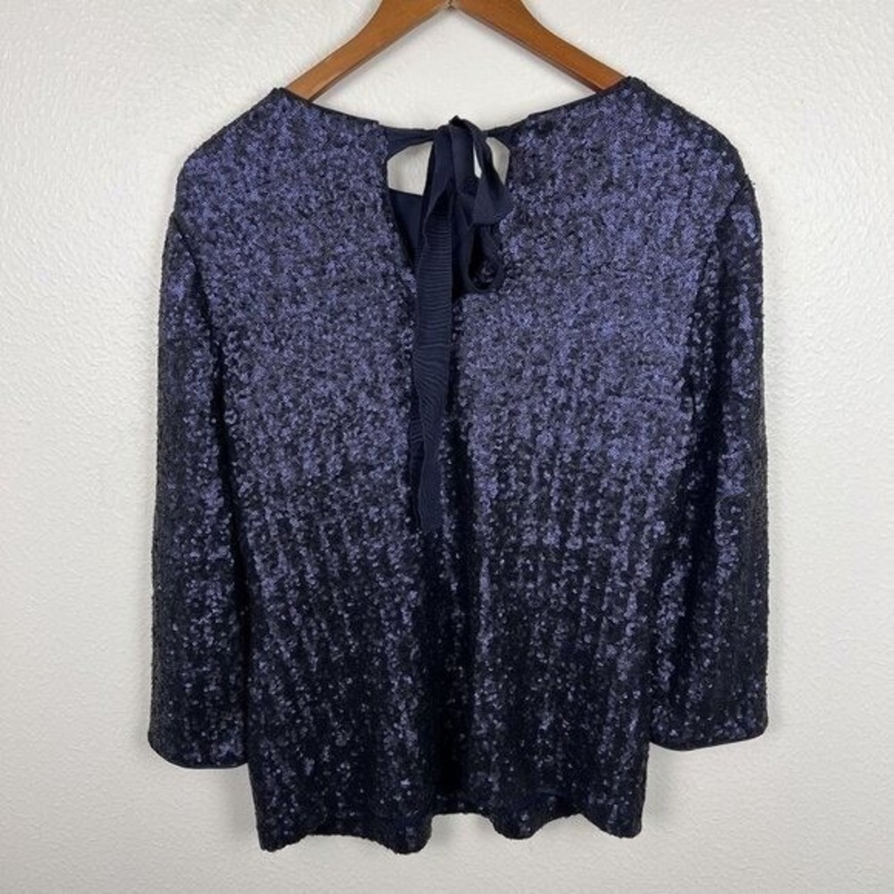 Boden Matte Sequin Tie Back Top Indigo Purple Blue W0257 Womens US 6 UK 10 - Picture 2 of 9